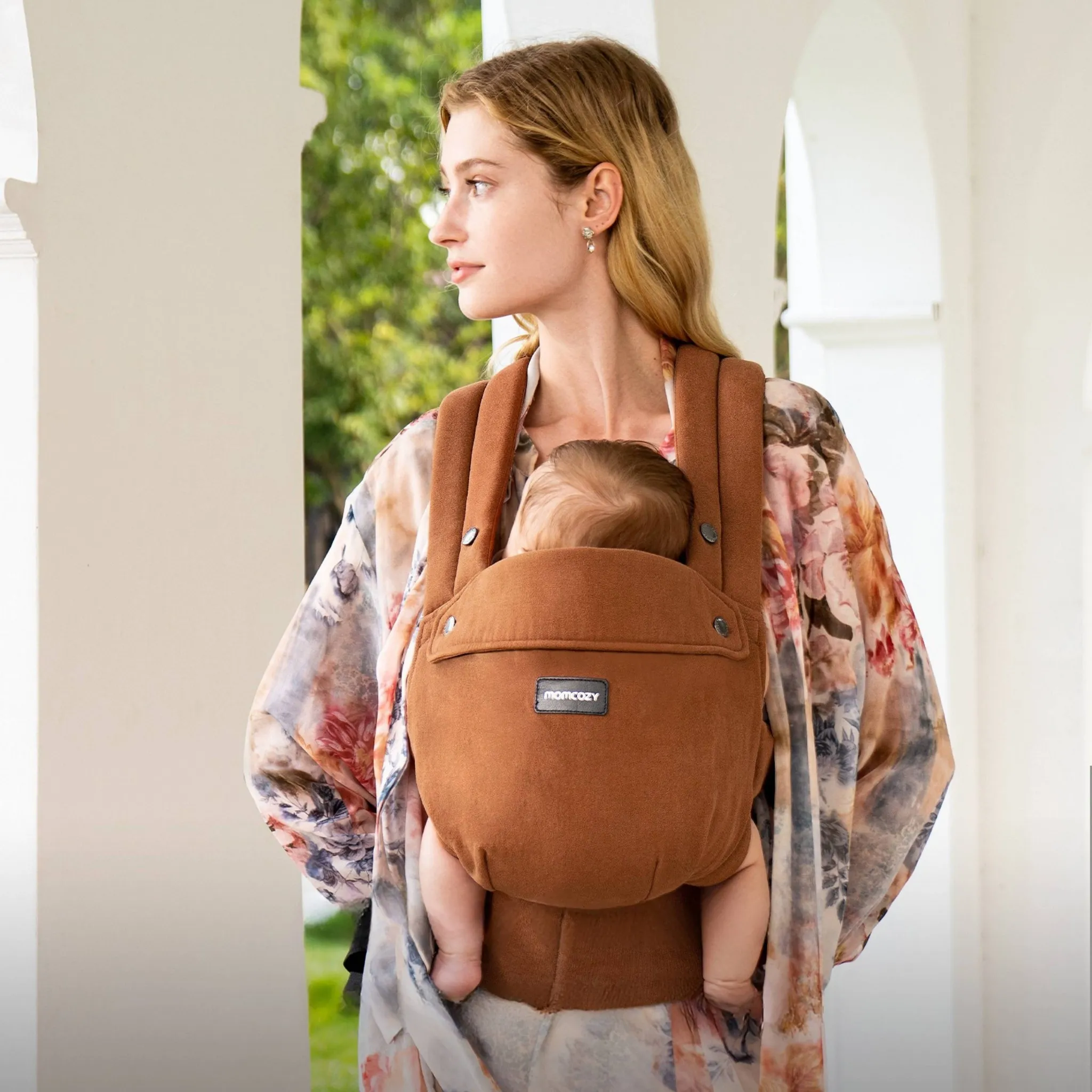 Baby Carrier with Natural Cotton Linen - Sepia - Kaedas