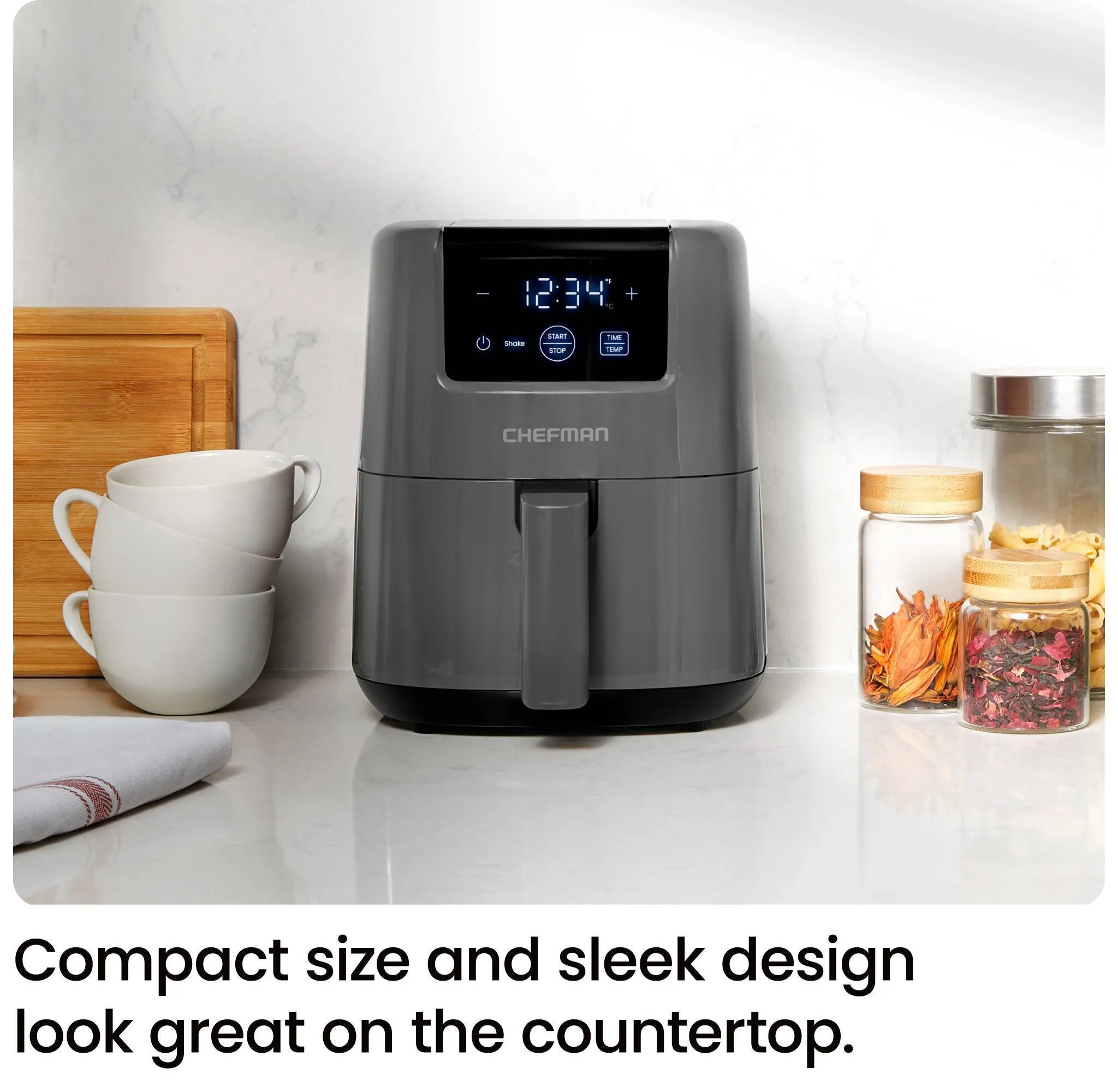 2qt TurboFry Touch Digital Air Fryer- Gray - Kaedas