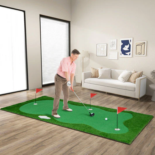 Golf Putting Green With Realistic Artificial Grass Turf-L - Kaedas