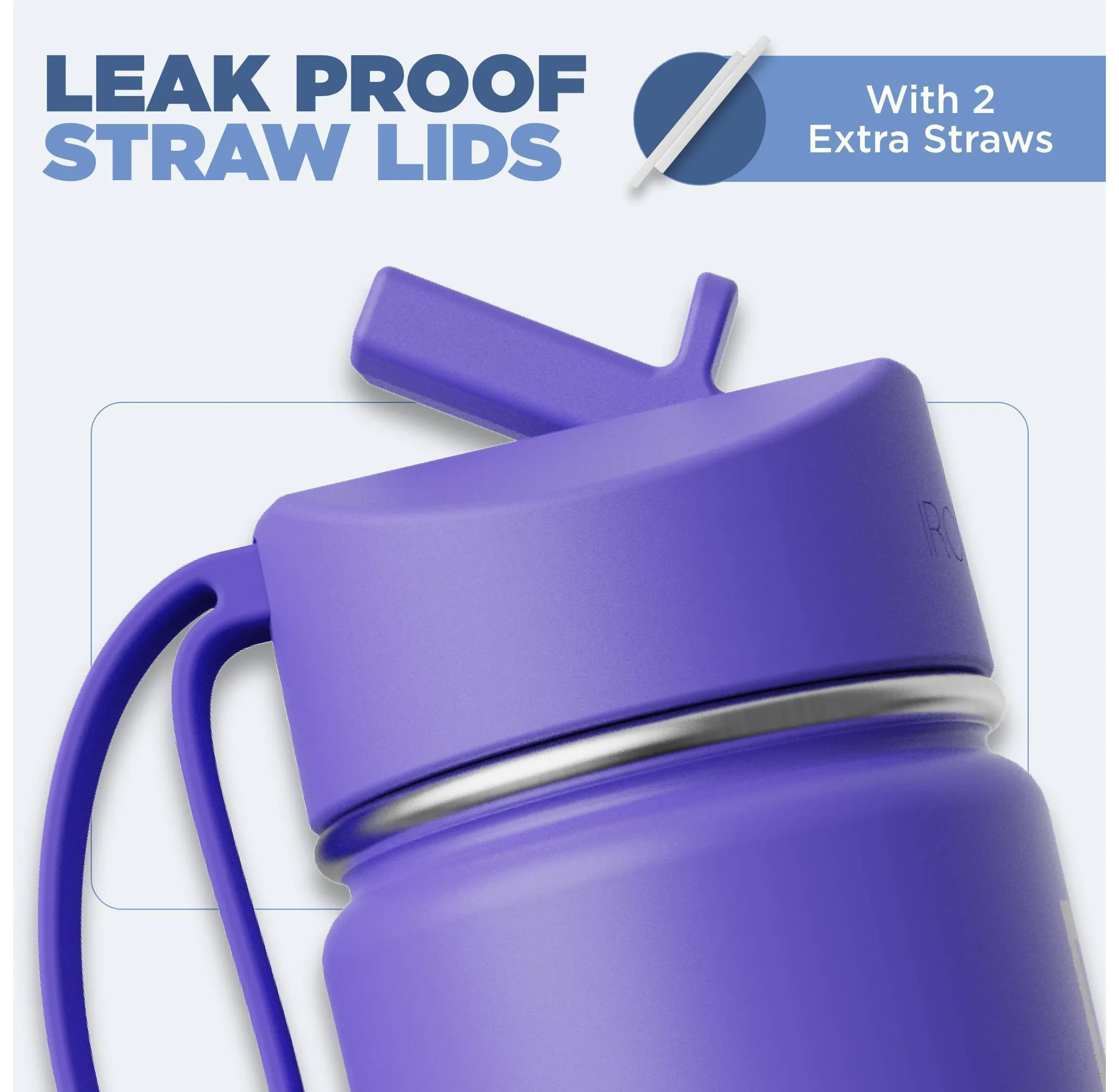 IRON FLASK 14oz Stainless Steel Water Bottle with Plastic Lid Grape Purple: Insulated Kids & Toddler Drinkware - Kaedas