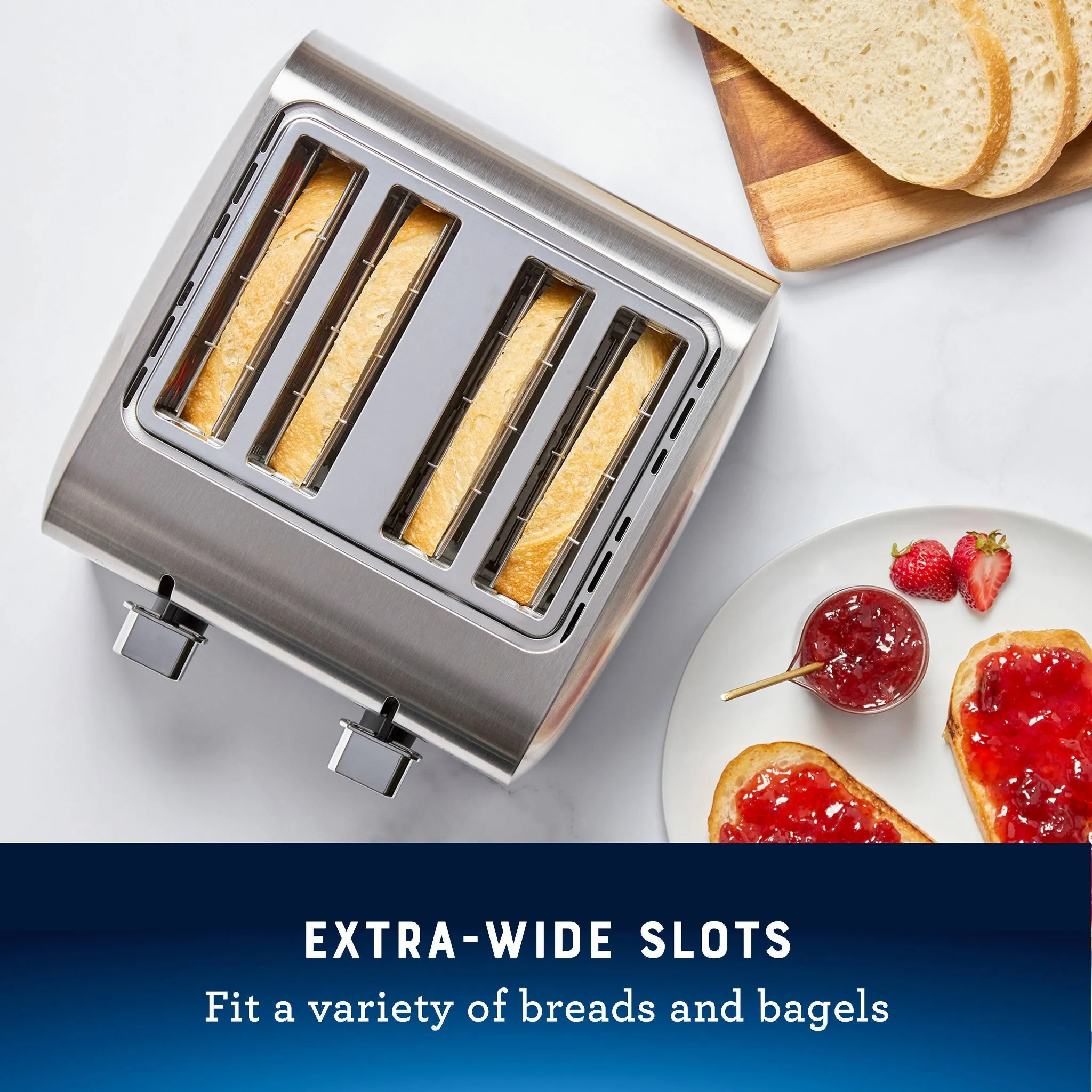 4-Slice Toaster Stainless Steel With Extra-Wide Slots - Kaedas