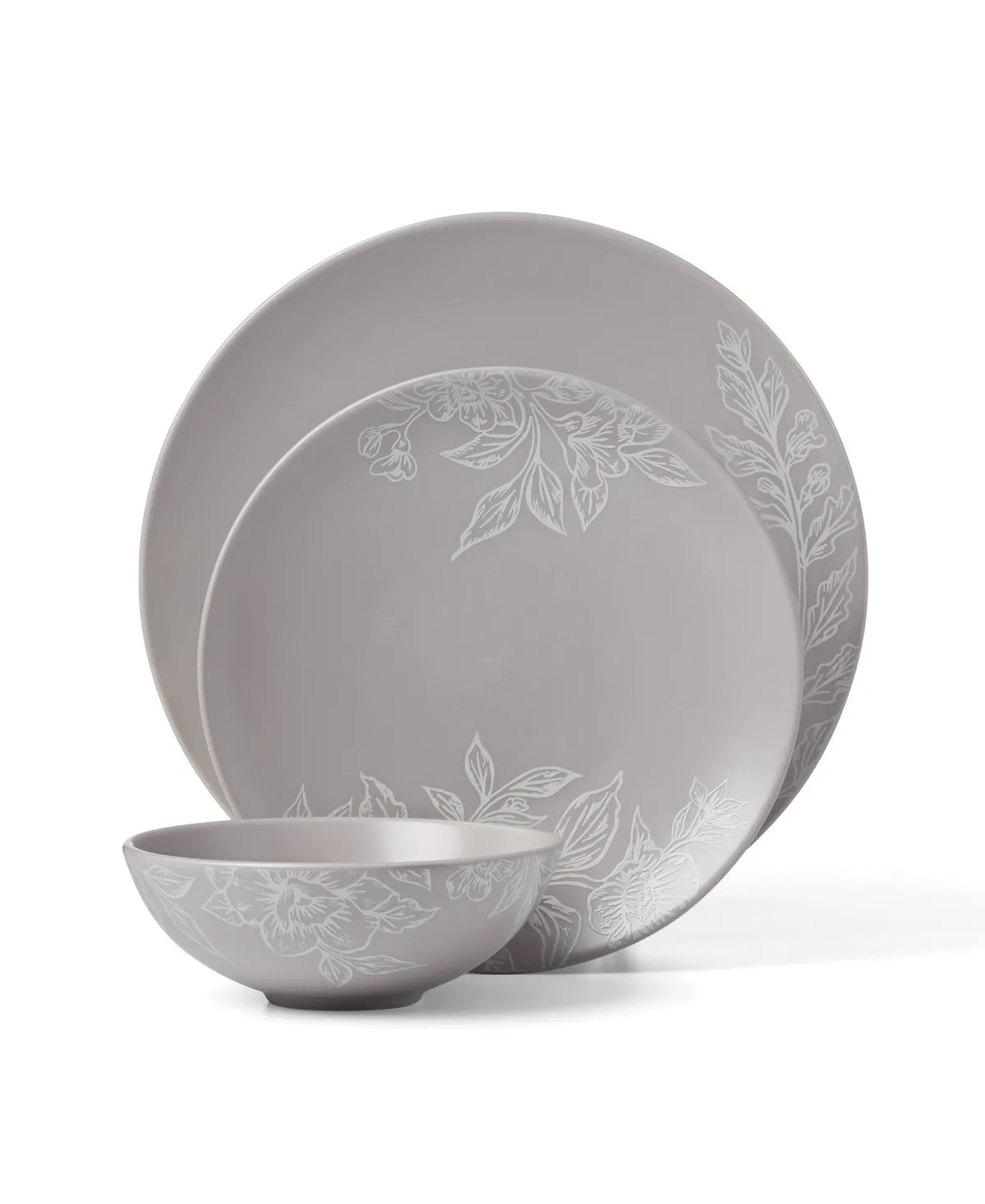 Oneida 12pc Dinnerware Set- Roseto Pumice (See Description) - Kaedas