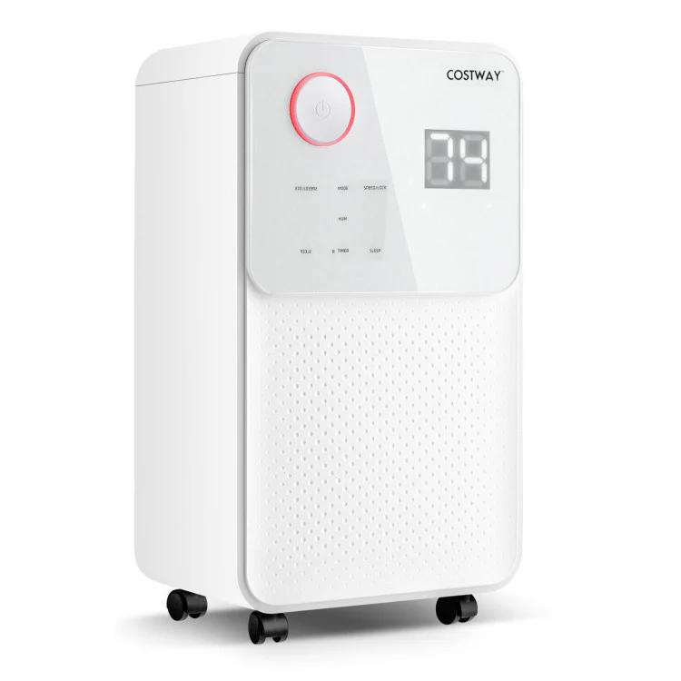32 Pints 2000 Sq. Ft Dehumidifier for Home and Basements With 3-Color Digital Display-White - Kaedas