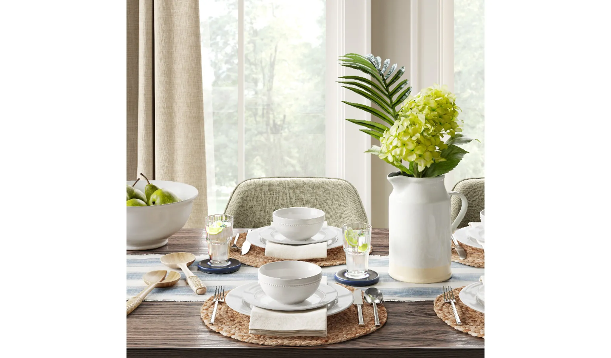 16pc Porcelain Beaded Rim Dinnerware Set White - Threshold - Kaedas