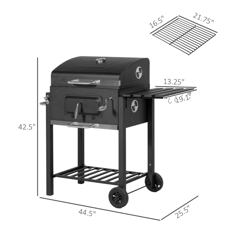 Outsunny Charcoal BBQ Grill and Smoker Combo - Kaedas