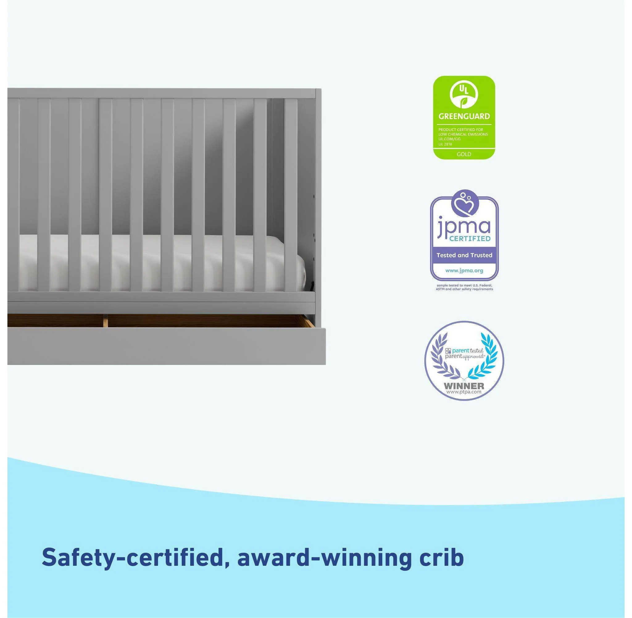 3-in-1 Convertible Crib with Drawer - Kaedas