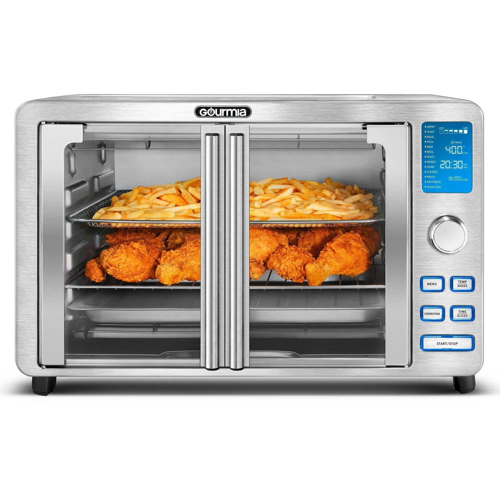 9-Slice Digital Air Fryer Oven with 14 One-Touch Cooking Functions and Auto French Doors (See Description) - Kaedas