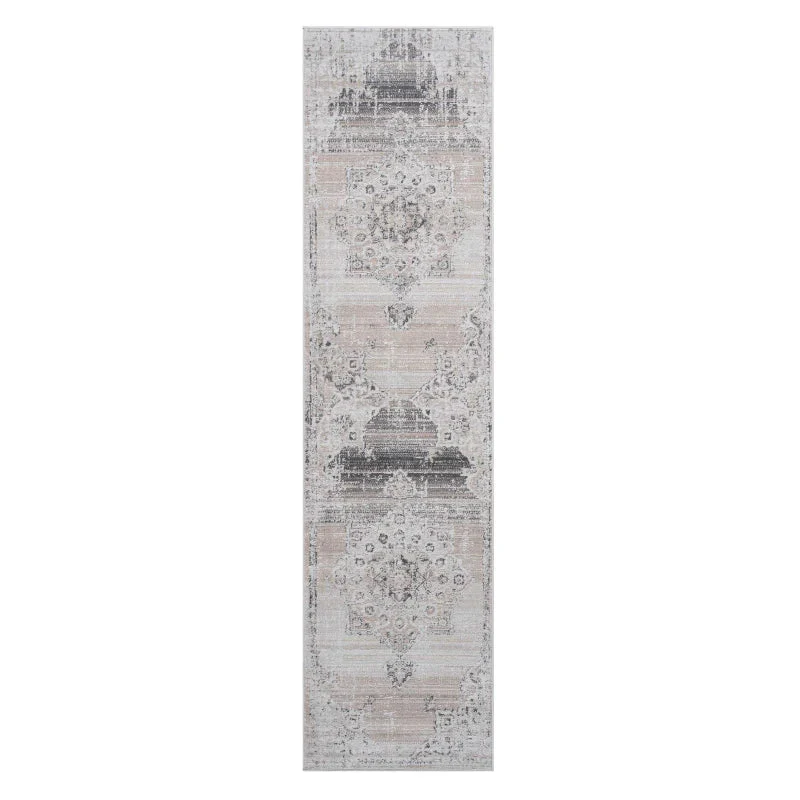 Naar 2x8 Traditional Stain-Resistant Area Rug with Cotton Backing, Medium Pile, Cream - Kaedas