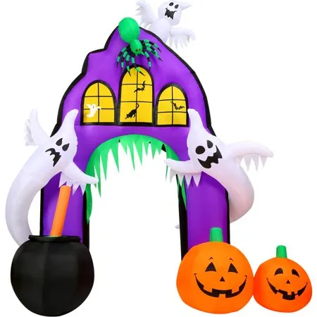9Ft Inflatable Ghost Pumpkin Arch With Lights - Kaedas