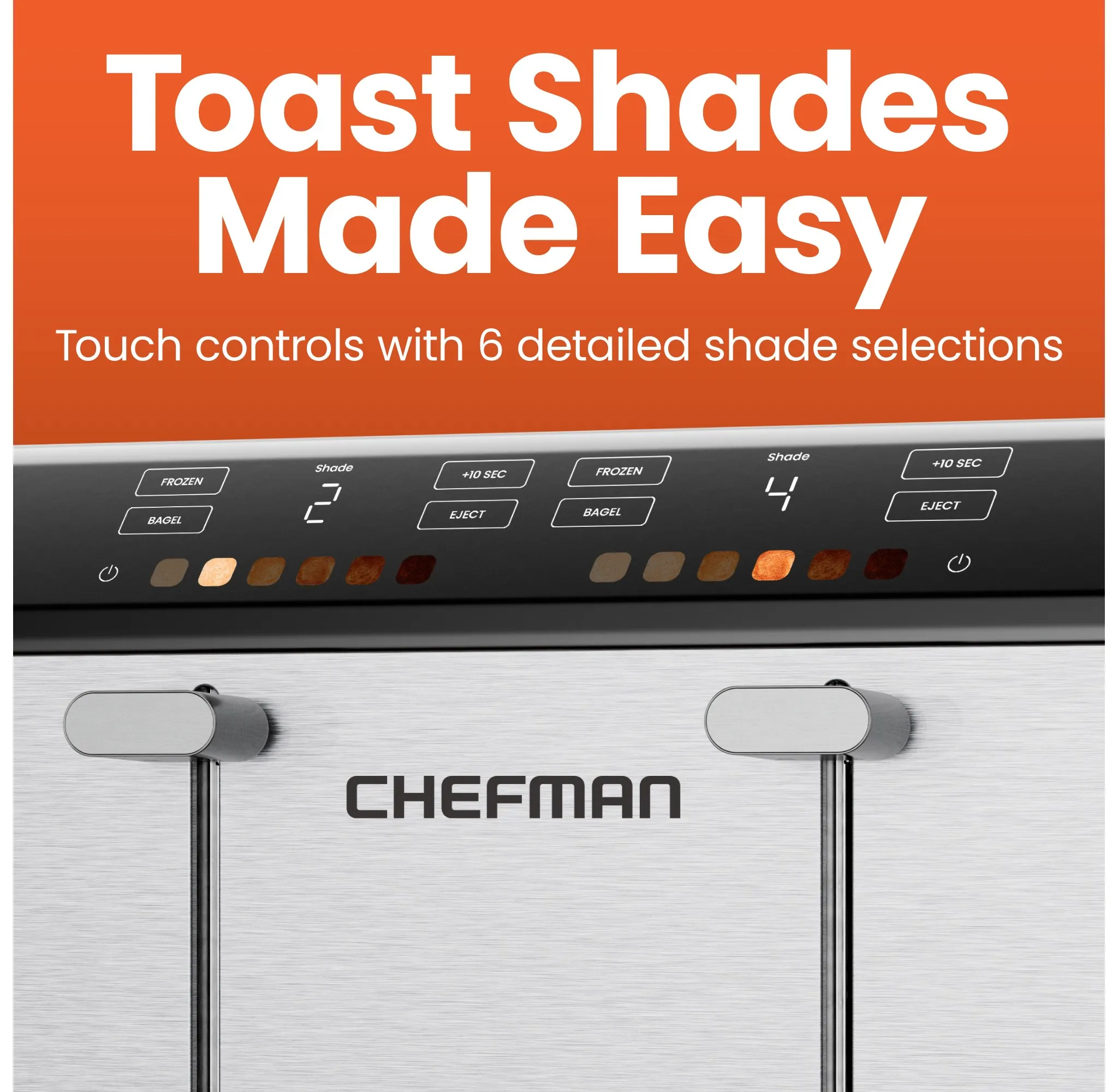 Smart Touch™ 4 Slice Digital Toaster with 6 Touchscreen Shade Settings – Stainless Steel - Kaedas