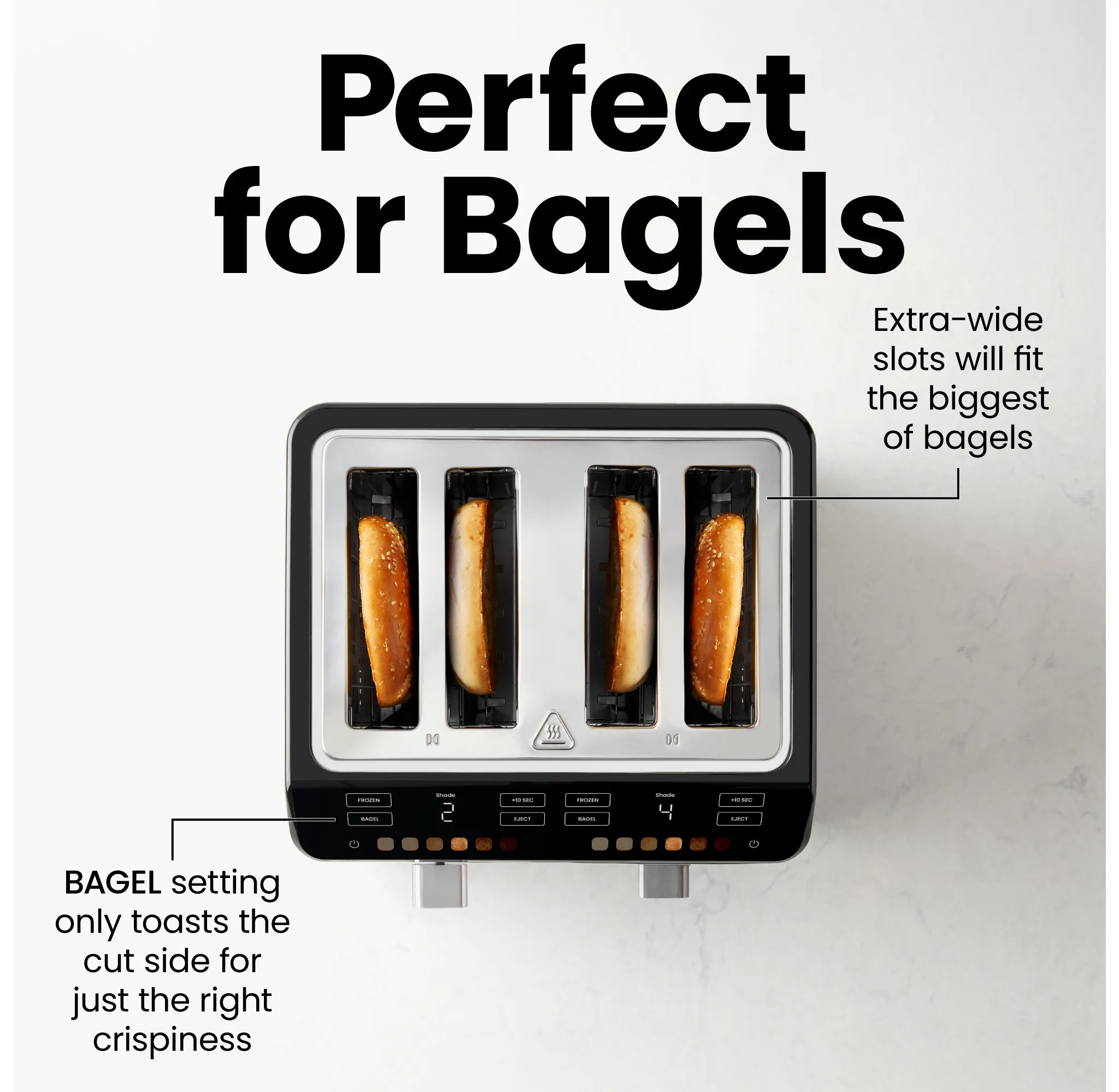 Smart Touch™ 4 Slice Digital Toaster with 6 Touchscreen Shade Settings – Stainless Steel - Kaedas