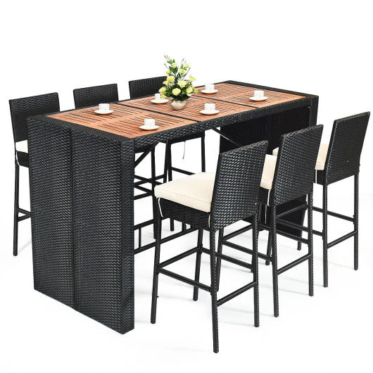 7 Pieces Patio Rattan Wicker Dining Furniture Set - Kaedas