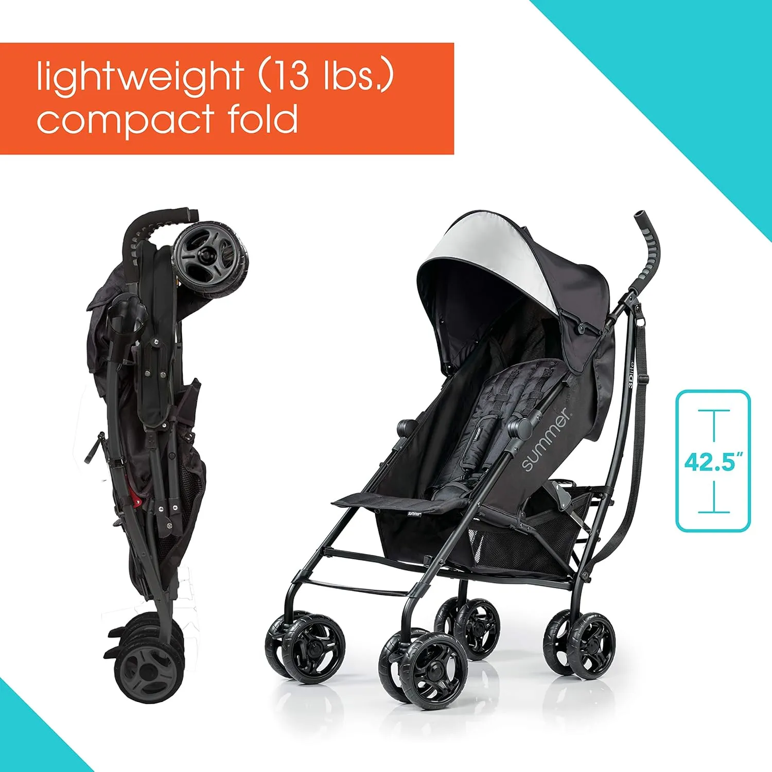 3D Lite Convenience Stroller - Black (See Description) - Kaedas