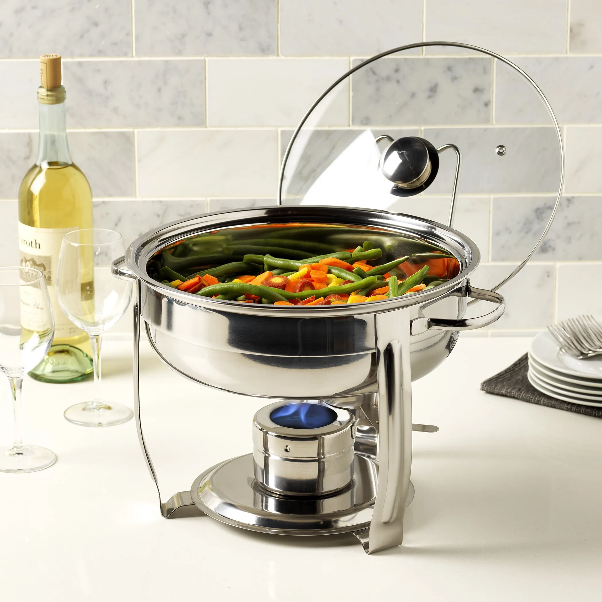 Denmark Tools For Cooks 4Qt 7-Piece Stainless Steel Chafing Dish Set - Kaedas