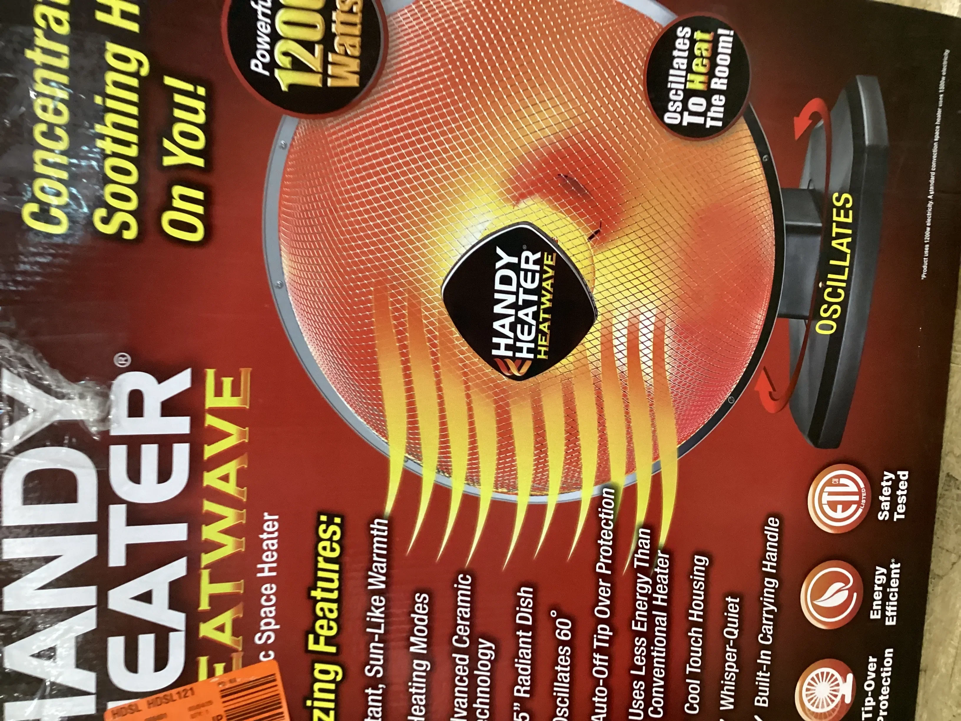 1200-Watt Electric Oscillating Ceramic Parabolic Space Heater - Kaedas