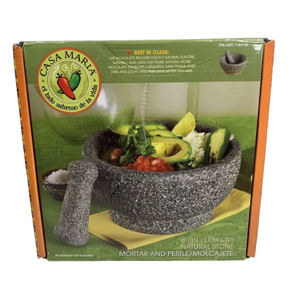 Molcajete Large Natural Stone Mortar and Pestle (See Description) - Kaedas