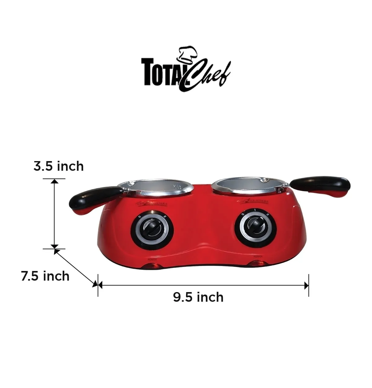 Total Chef Deluxe Chocolatiere Dual Chocolate Melter - Red - Kaedas