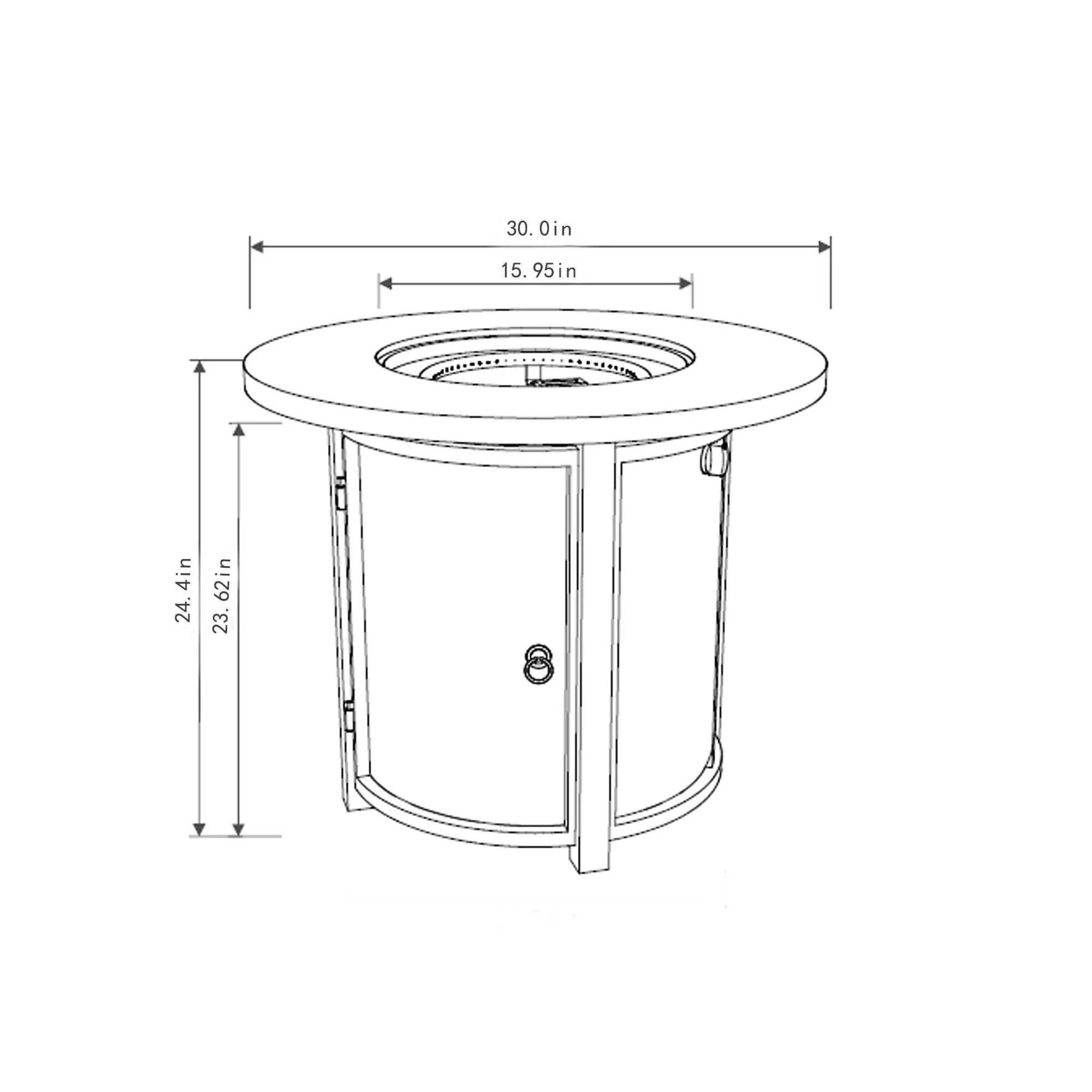 Propane Gas Fire Pit Table, 50000 Btu Round Steel Fire Pit - Kaedas