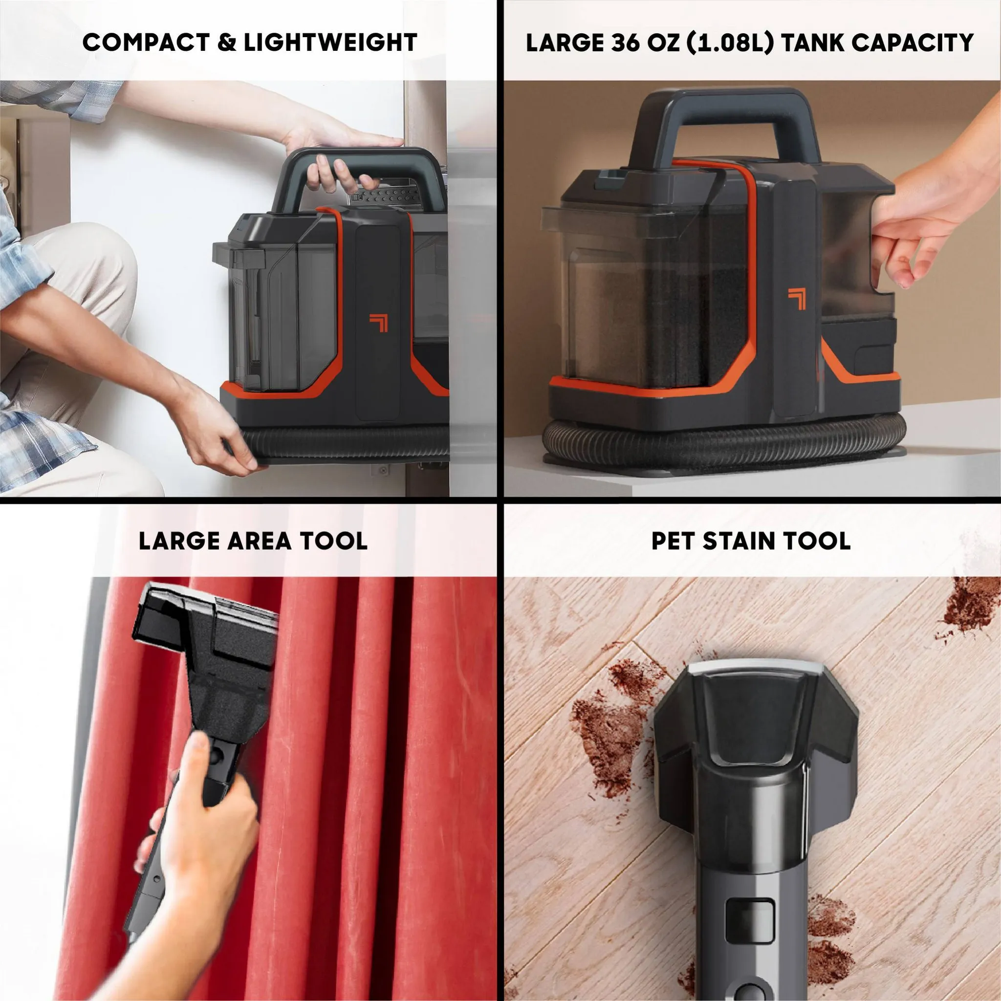 Stain Cleaner Portable Spot Vacuum - Black - Kaedas
