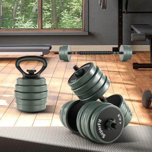 4 in 1 Adjustable Weight Dumbbell Set-Black - Kaedas