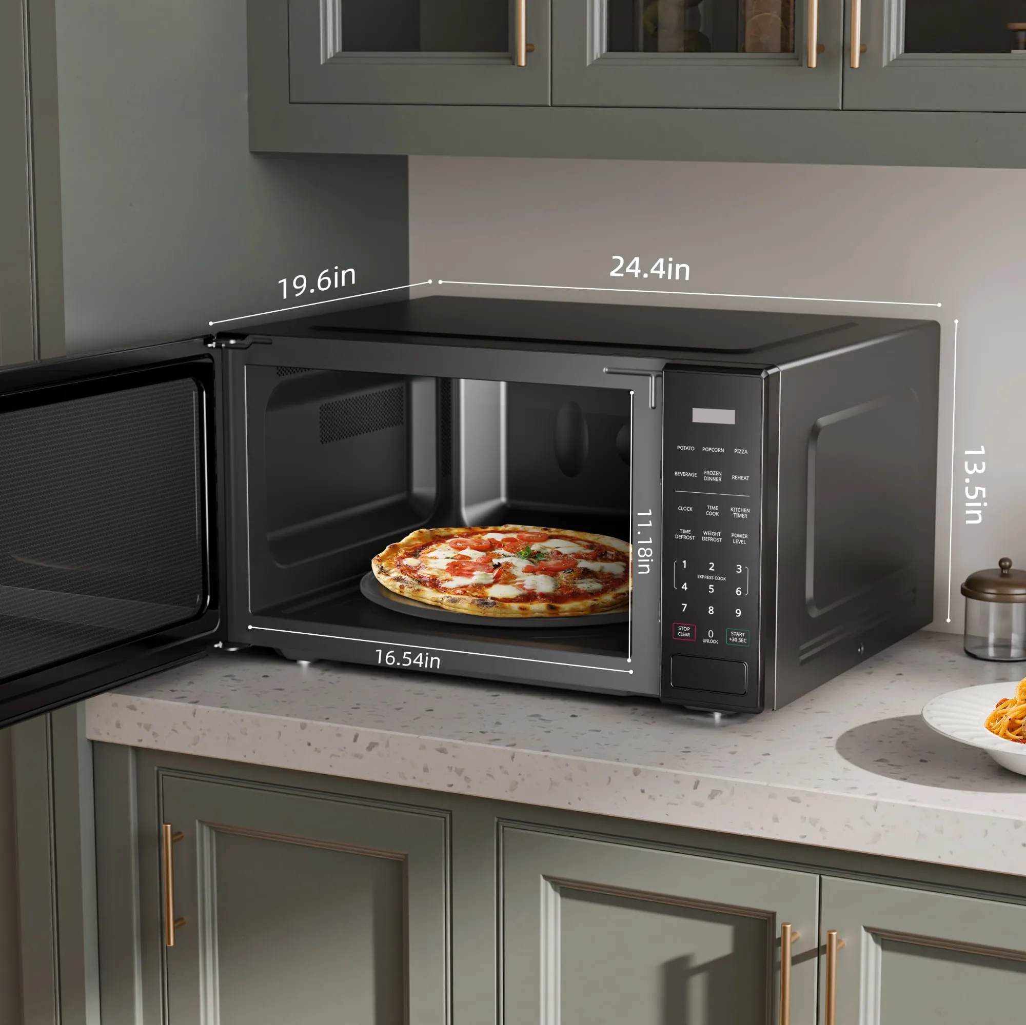 Mainstays 2.2 cu ft Countertop Microwave Oven, Black - Kaedas