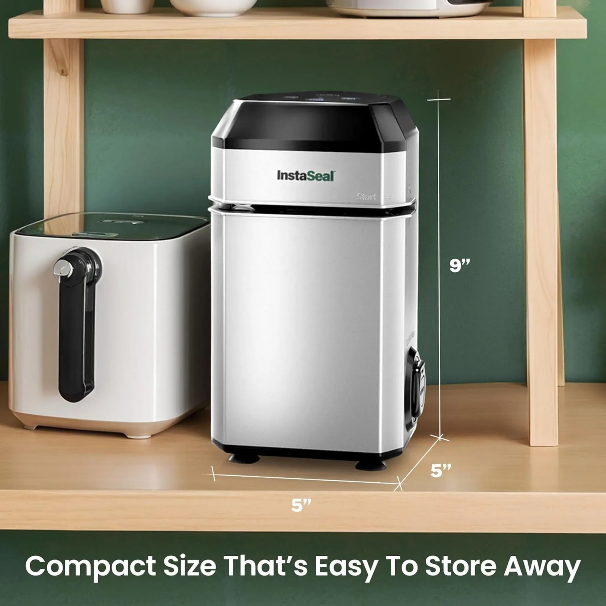 InstaSeal Vacuum Sealer Food Saver Machine with 50 Food Safe Storage Bags - Kaedas