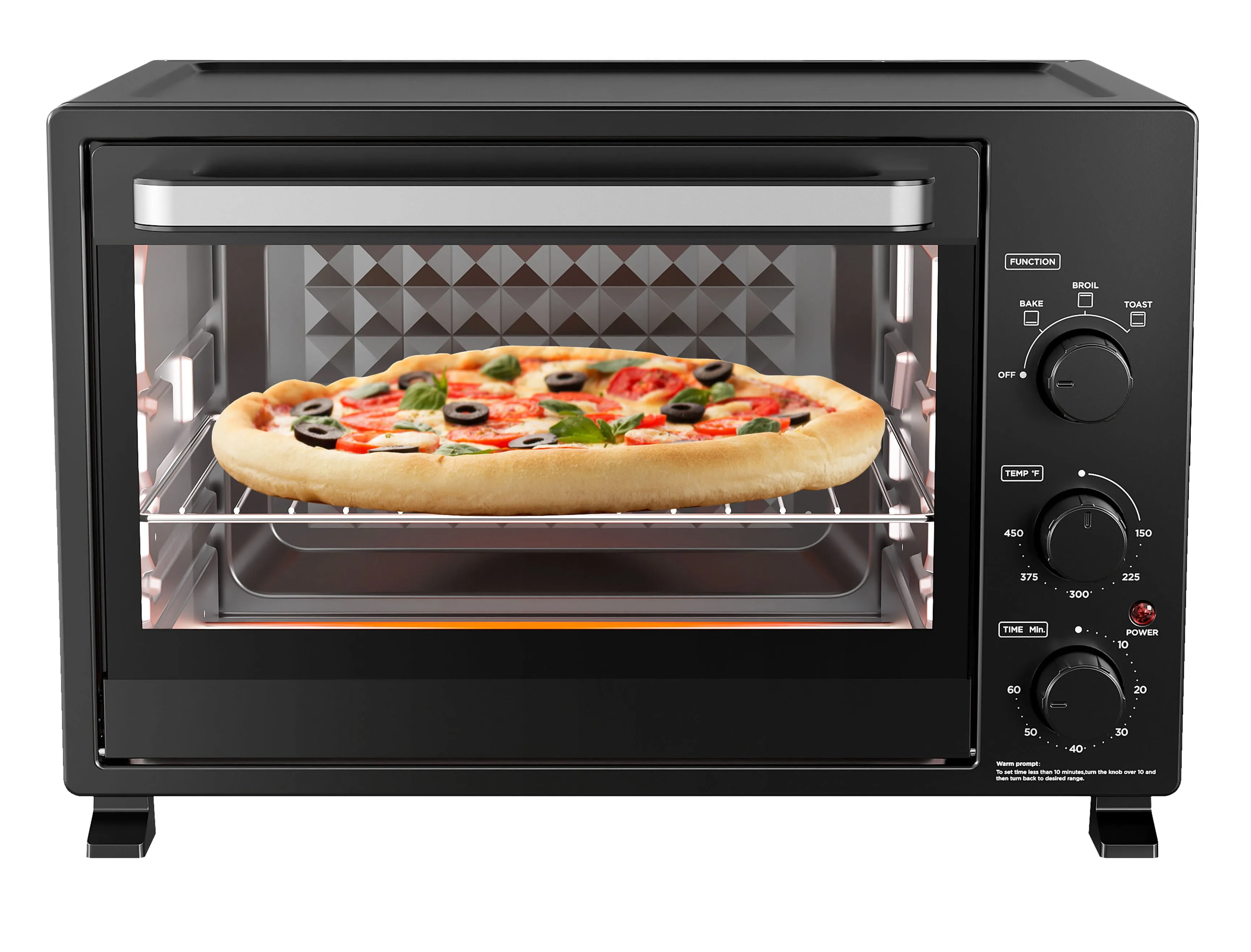 XL Toaster Oven, 32L/ 6-Slice Family Size, Black, 1500W - Kaedas