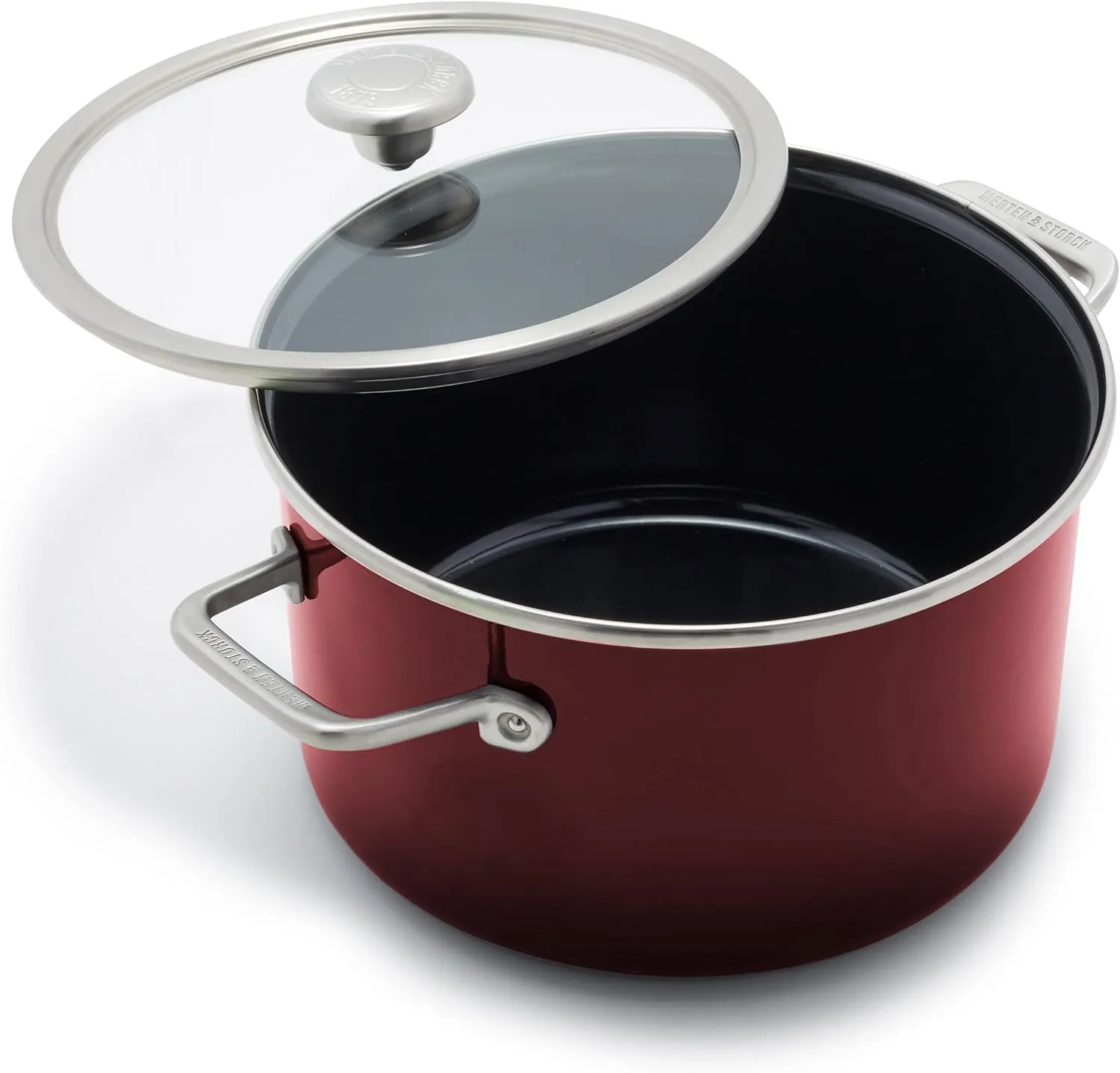 Steel Core Enameled 6-Quart Stockpot with Lid - Chocolate Truffle - Kaedas