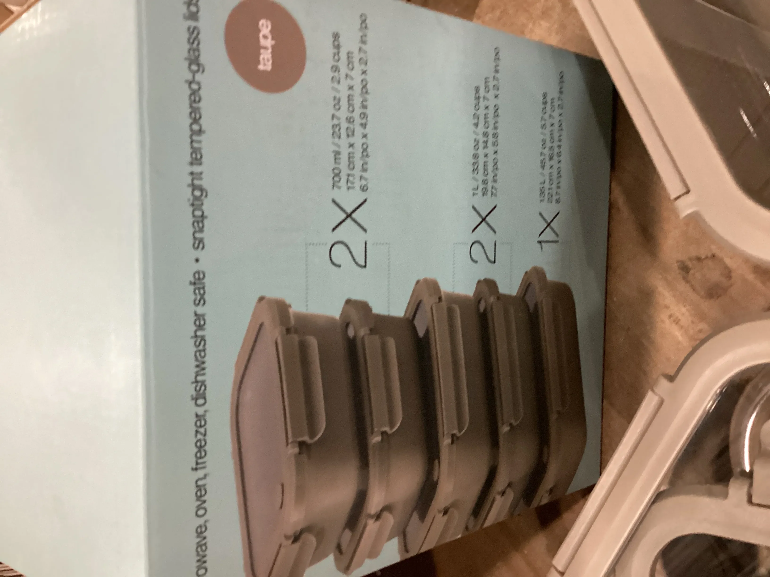 Ceramic food storage set 10 pc taupe -ceramic leak free containers with tempered glass lids - Kaedas