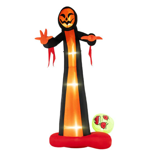 12 Feet Inflatable Grim Reaper Ghost With Built-in LED Lights and Scary Skull - Kaedas