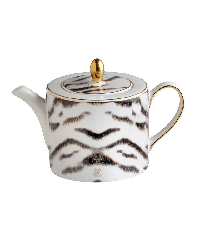 Roberto Cavalli Home Tiger Tea Cup and Saucer, Creamer, Tea Pot, and Sugar Pot Bundle (Copy) - Kaedas
