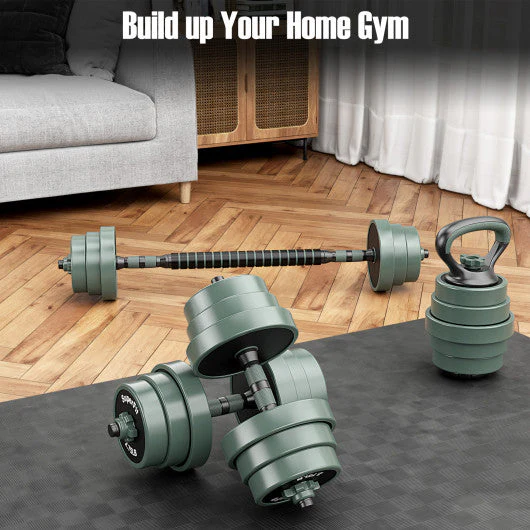 Adjustable Weight Dumbbell Set With Connector-Black & Gray - Kaedas