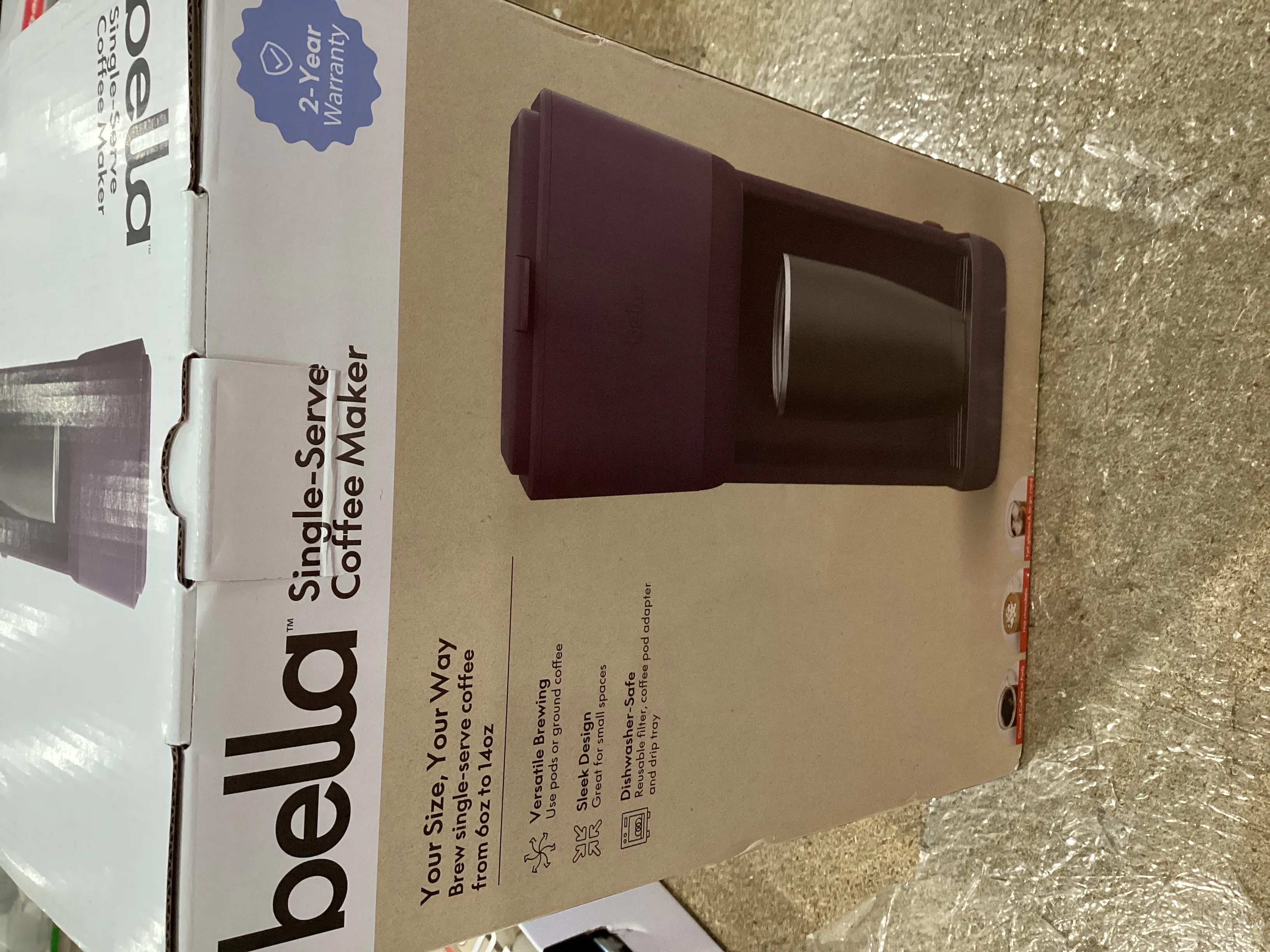 Bella Single-Serve Coffee Maker - Plum - Kaedas