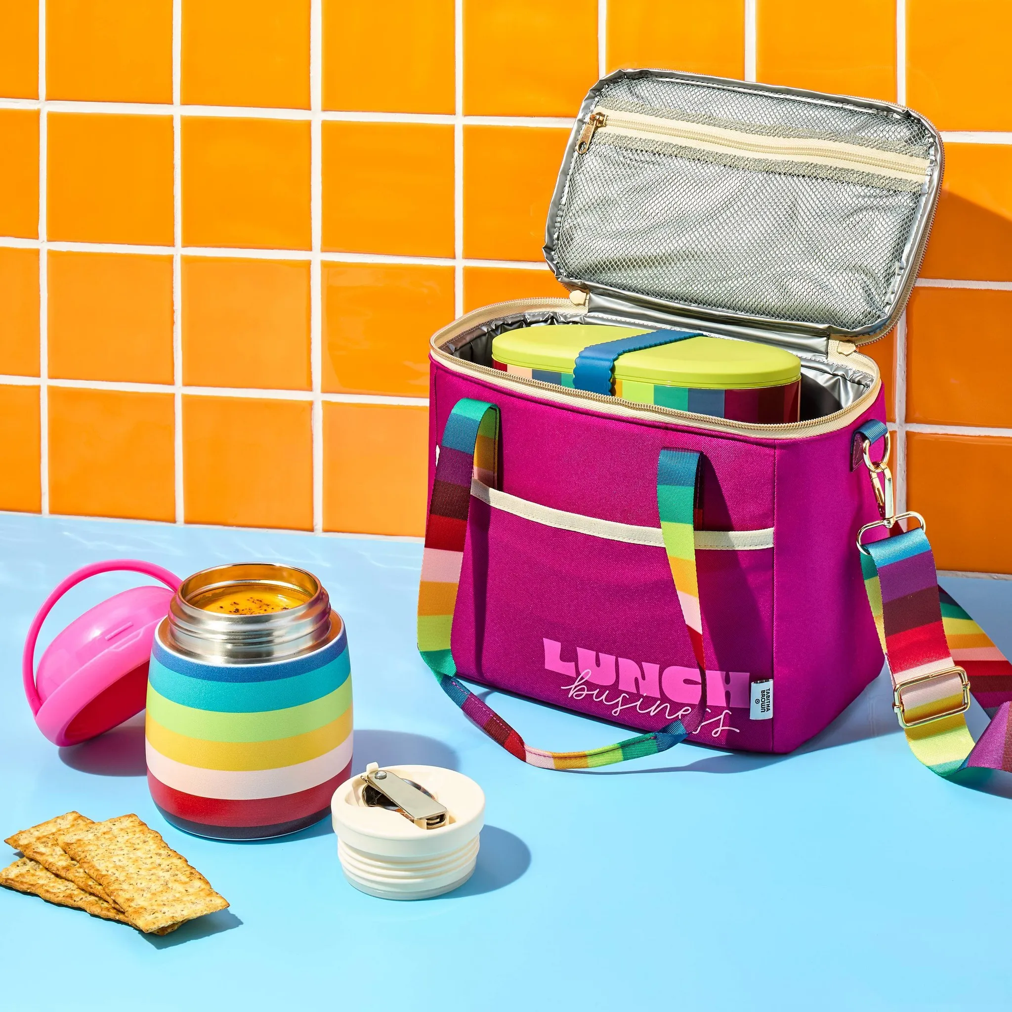 Rainbow Striped Insulated Hot/Cold Stainless Steel Food Container - Kaedas