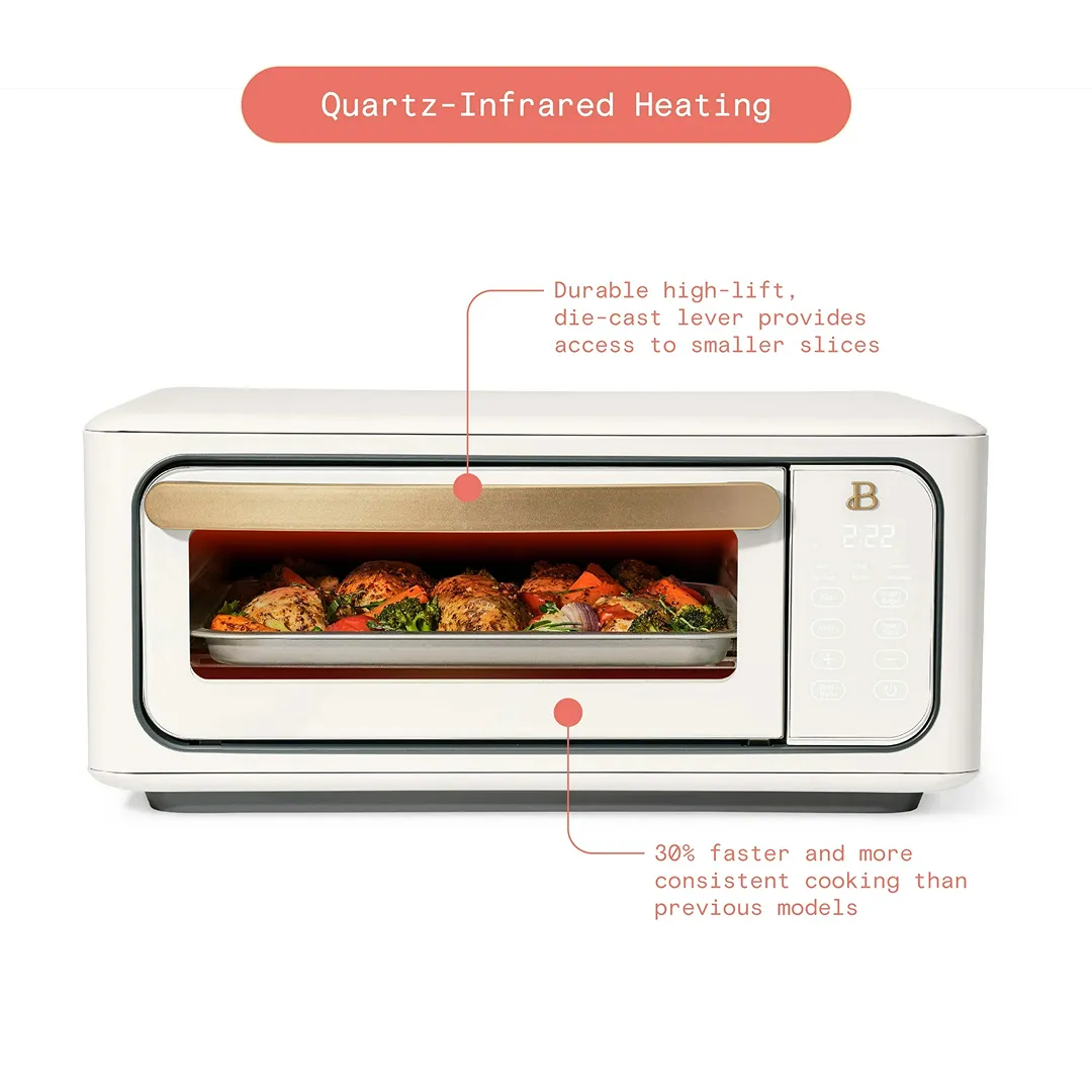 Infrared Air Fry Toaster Oven, 9-Slice, 1800 W, White Icing by Drew Barrymore - Kaedas