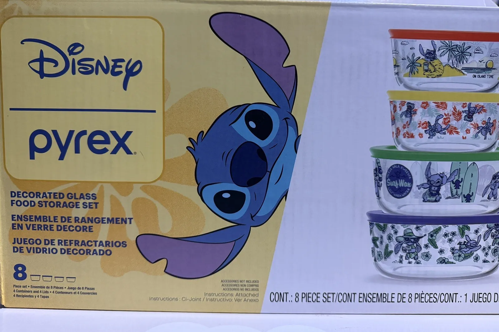 Pyrex 8-Piece Decorated Food Storage Set - Kaedas