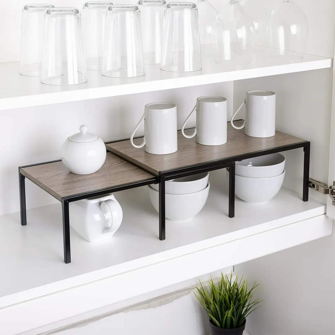 Premium Wood Expandable Storage Shelf - Black - Kaedas