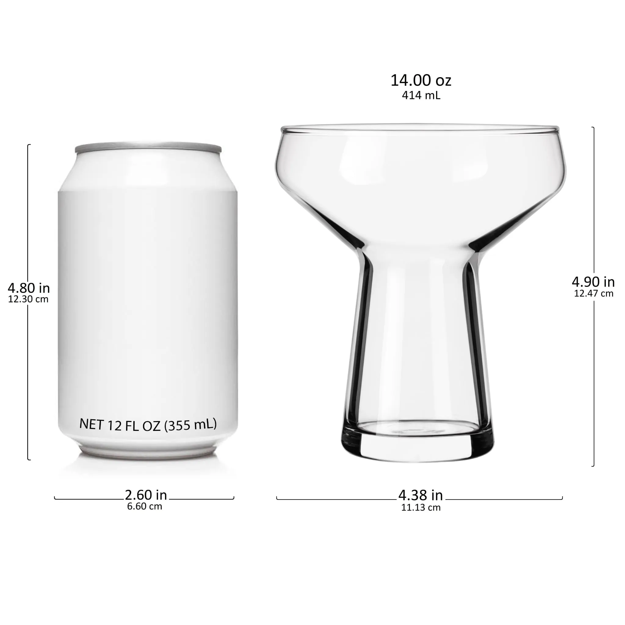 Large Stemless Margarita Glass, 14 ounce, Set of 4 - Kaedas