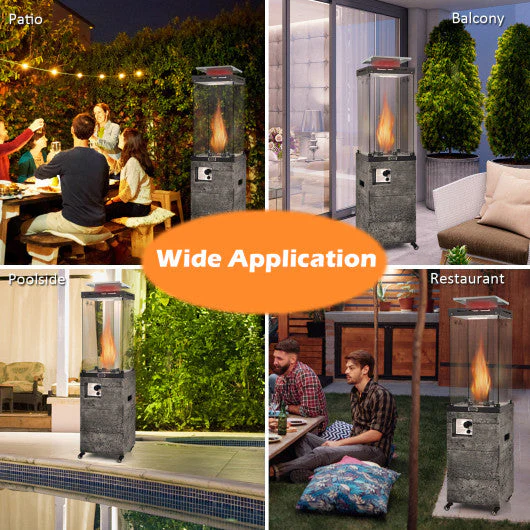 41 000 BTU Propane Patio Heater With Metal Hood-Dark Gray - Kaedas