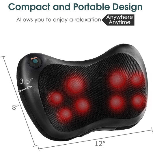 Shiatsu Pillow Massager With Heat Deep Kneading for Shoulder  Neck and Back - Kaedas