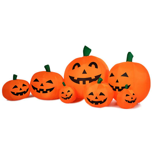 7.5 Feet Halloween Inflatable 7 Pumpkins Patch With LED Lights - Kaedas