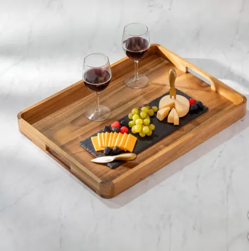 Acacia Wood Serving Tray (See Description) - Kaedas