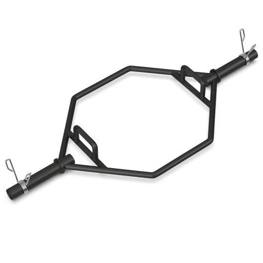 56 Inch Olympic Hexagon Deadlift Trap Bar With Folding Grips Powerlifting-Black - Kaedas