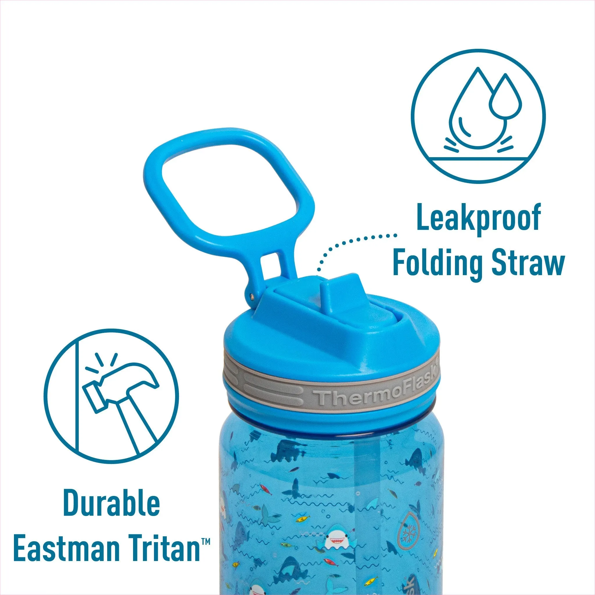 Kids Tritan Water Bottles - 14oz / Cars/Sharks - Kaedas