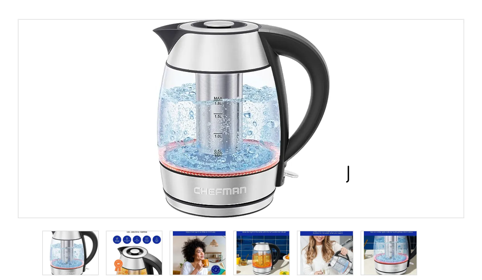 1.8L Rapid-Boil Kettle with Keep Warm and Tea Infuser - Kaedas