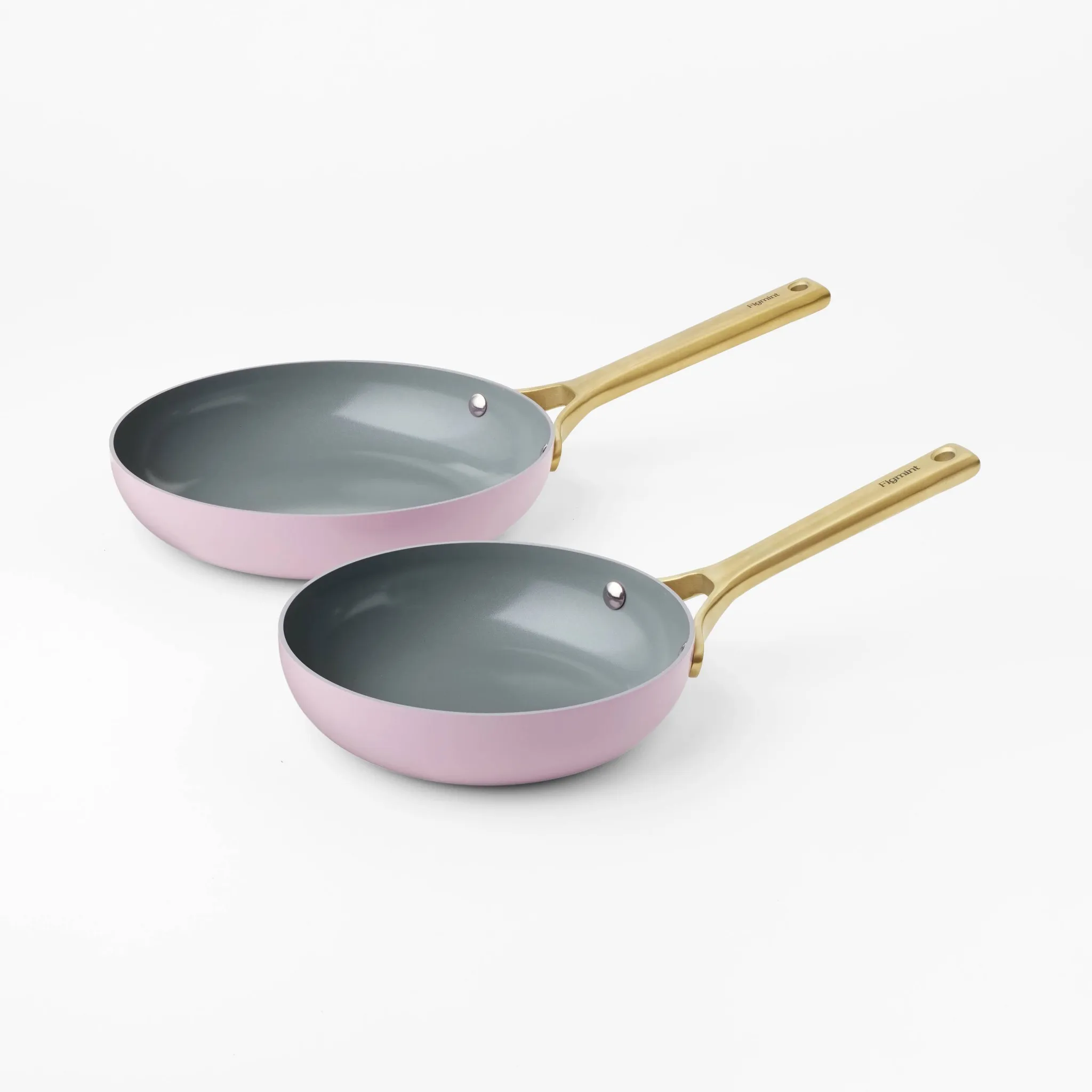 2pk Nonstick Ceramic Coated Aluminum Frying Pan Set with Champagne Handles Lavender - ™ - Kaedas
