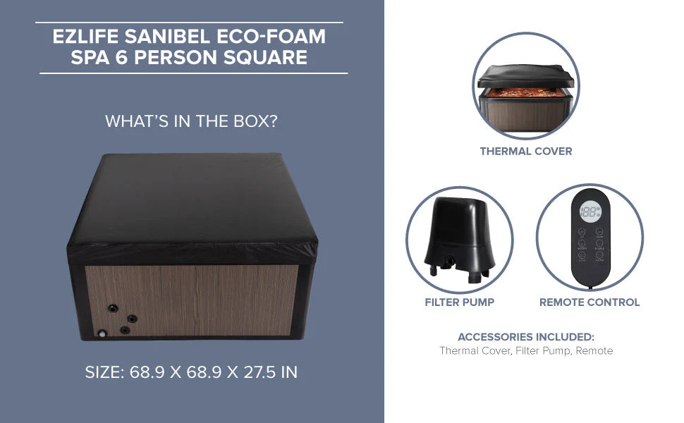 Eco-Foam 6 Person Inflatable Hot Tub - Kaedas
