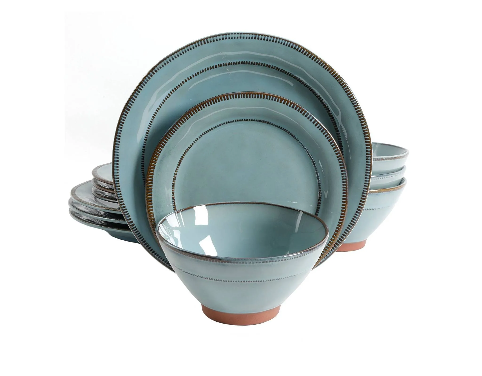 12pc Dinnerware Set - Blue - Kaedas