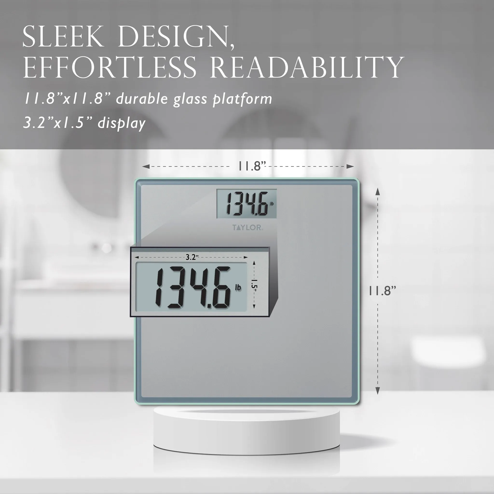 Digital Glass Bathroom Scale - Gray/Silver - Kaedas