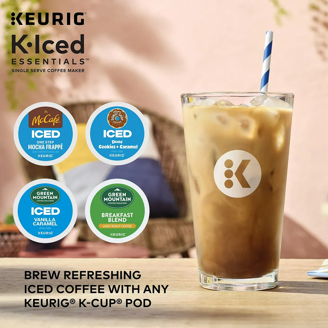 K-Iced Essentials Iced and Hot Single-Serve K-Cup Pod Coffee Maker - White (See Description) - Kaedas